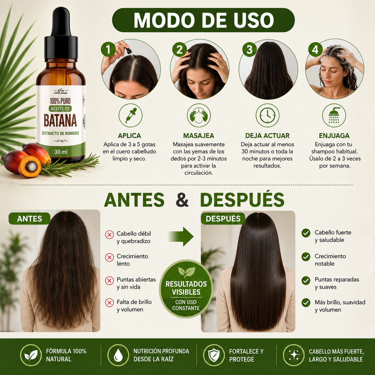 Aceite Batana Crecimiento Cabello 30 ml