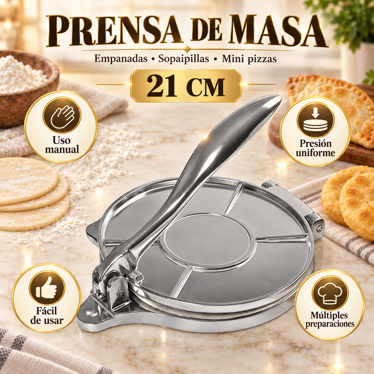 Prensa De Masa de Empanadas 21cm
