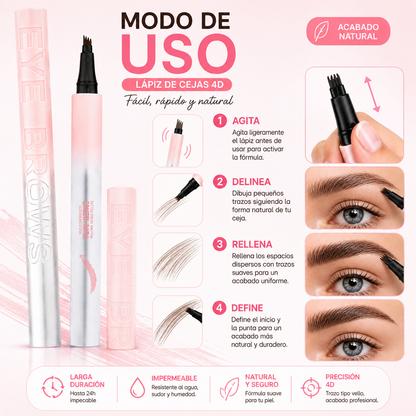Lápiz cejas impermeable 4 puntas Oferta Especial 2x1