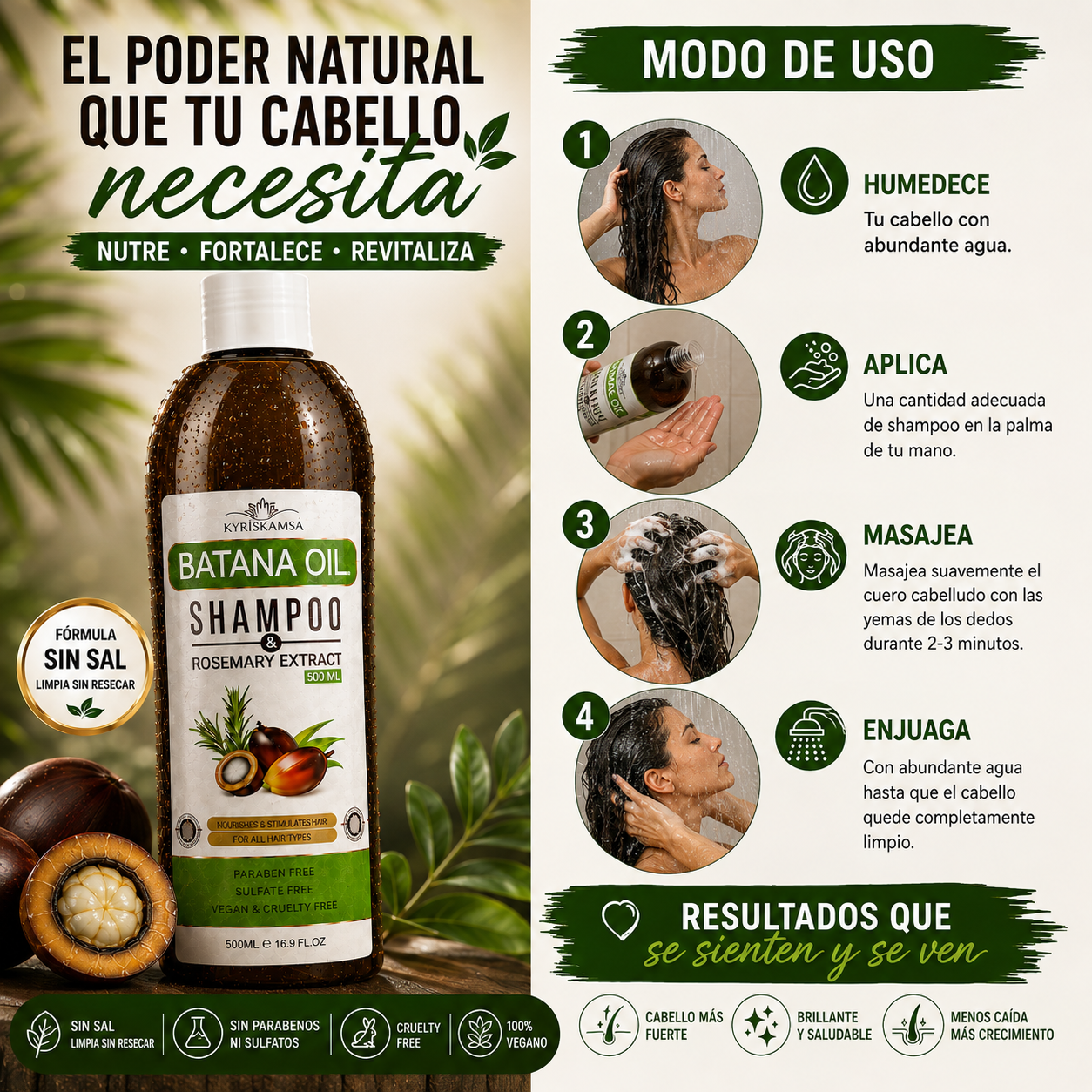 Shampoo Batana Crecimiento Cabello